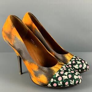 DRIES VAN NOTEN Size 9 Multi Color Silk Mixed Pattern Pumps